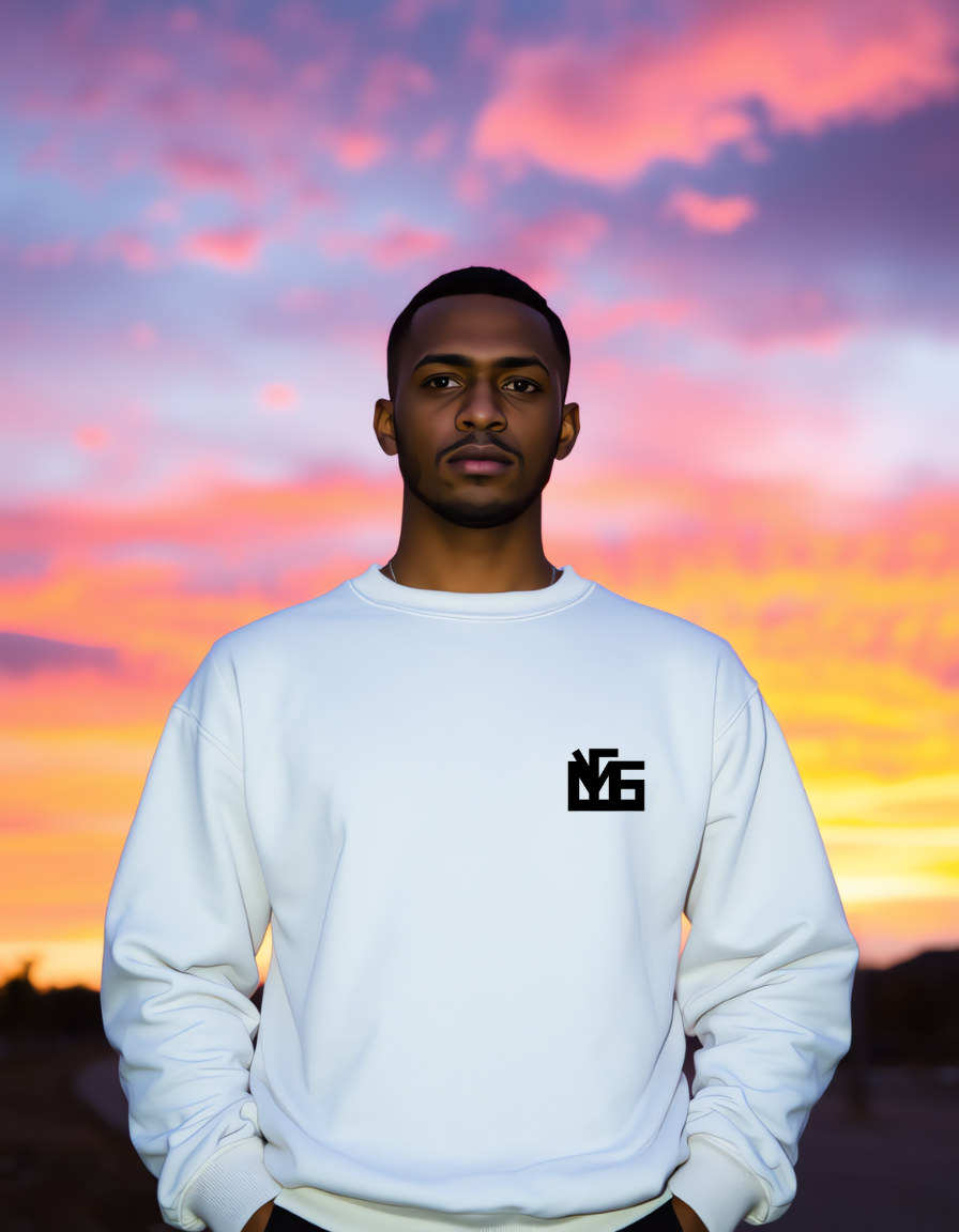 Sweatshirt with inspirational quote and mynes symbol
