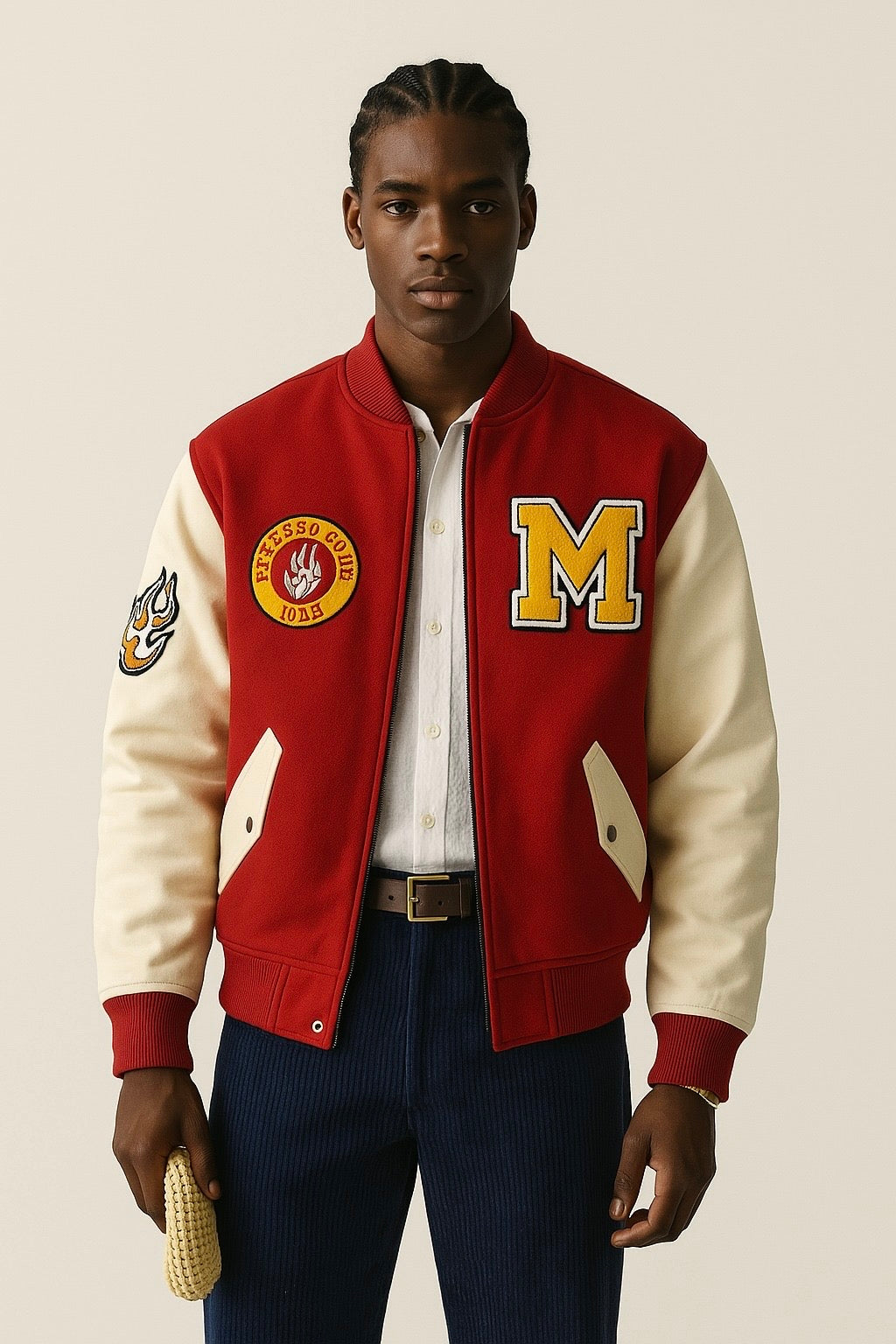 Embroidered Men’s Classic Varsity Jacket
